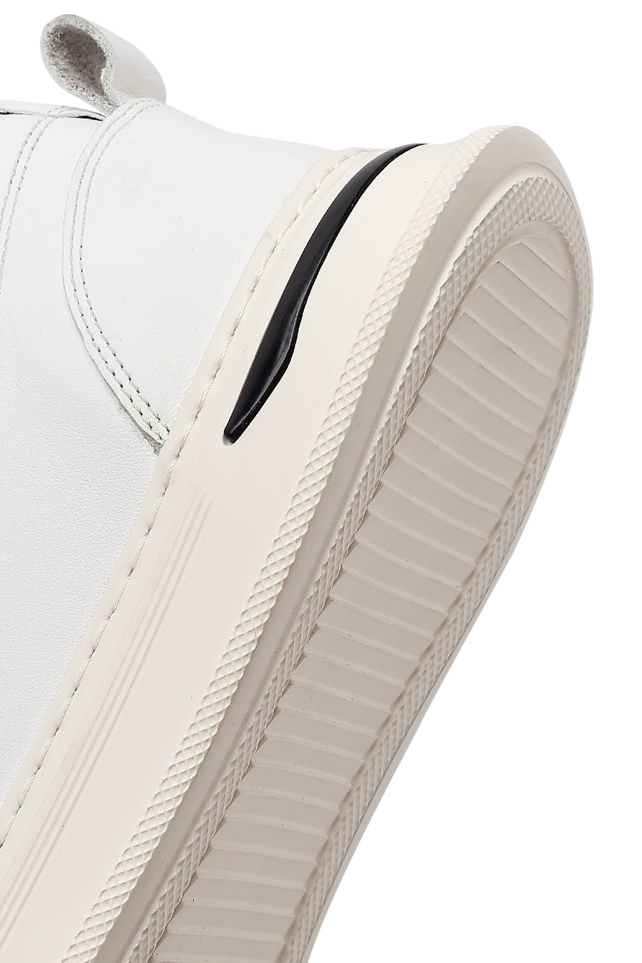 Erkek Beyaz Bağcıklı Deri Sneaker
