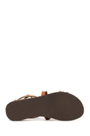 Woman Tan Ankle-Buckle Leather Bodrum Sandal | Derimod