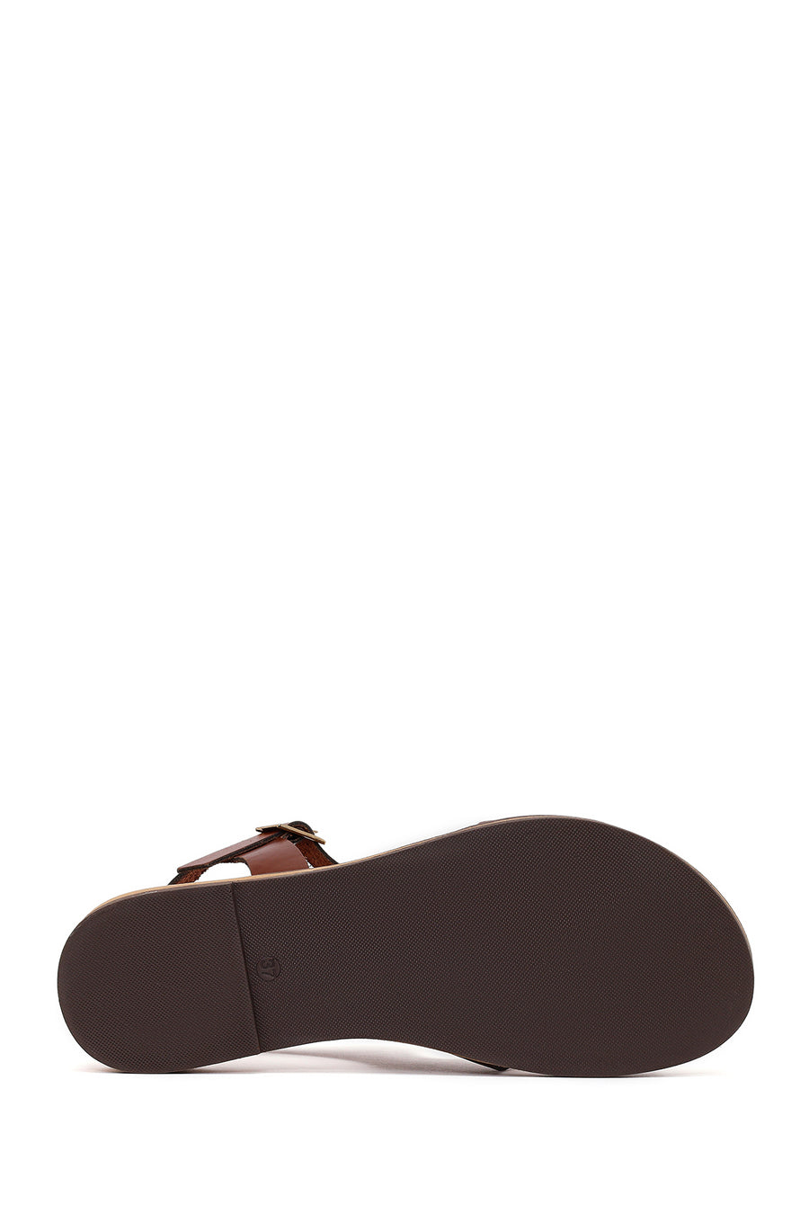 Women's Brown Buckle Leather Bodrum Sandals