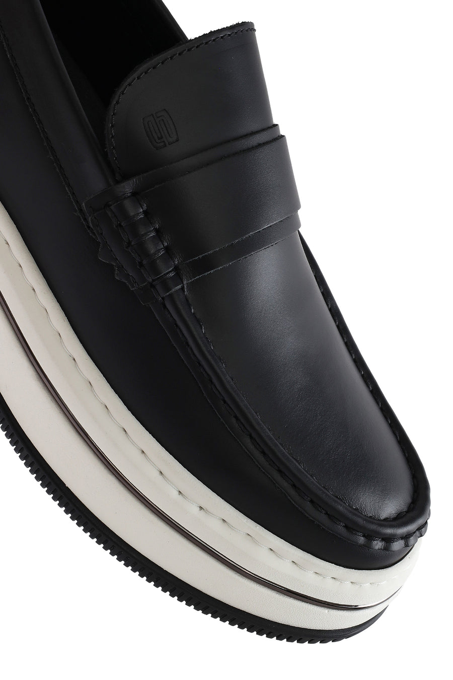 Erkek Siyah Kalın Tabanlı Deri Casual Loafer