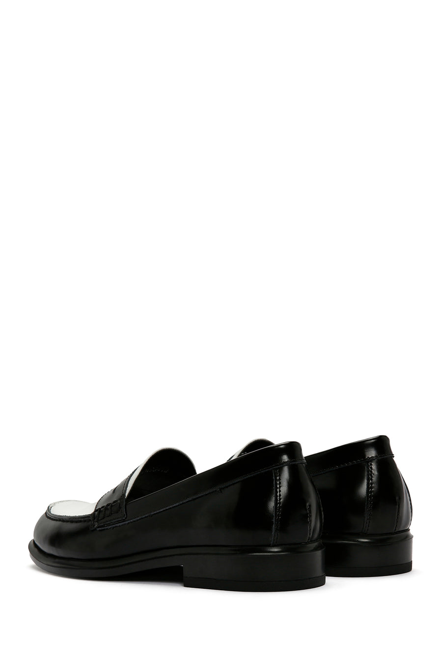 Women's Black Leather Masculine Loafer