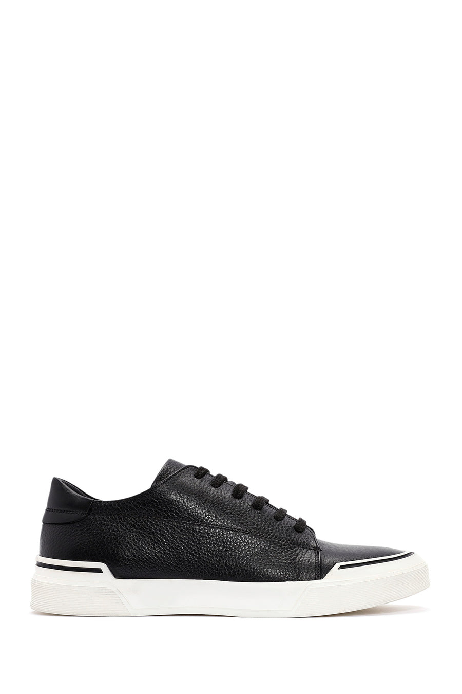 Erkek Siyah Bağcıklı Deri Sneaker 25WFD6207FT | Derimod