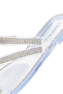 Women's White Jelly Transparent Stone Flat Slippers | Derimod