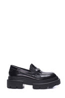 Women's Leather Casual Thick Sole Loafer | Derimod
