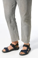 Geox Men's Navy Blue U Terreno + Grip B Te + Nbk Sy Double Strap Fabric Sandals | Derimod