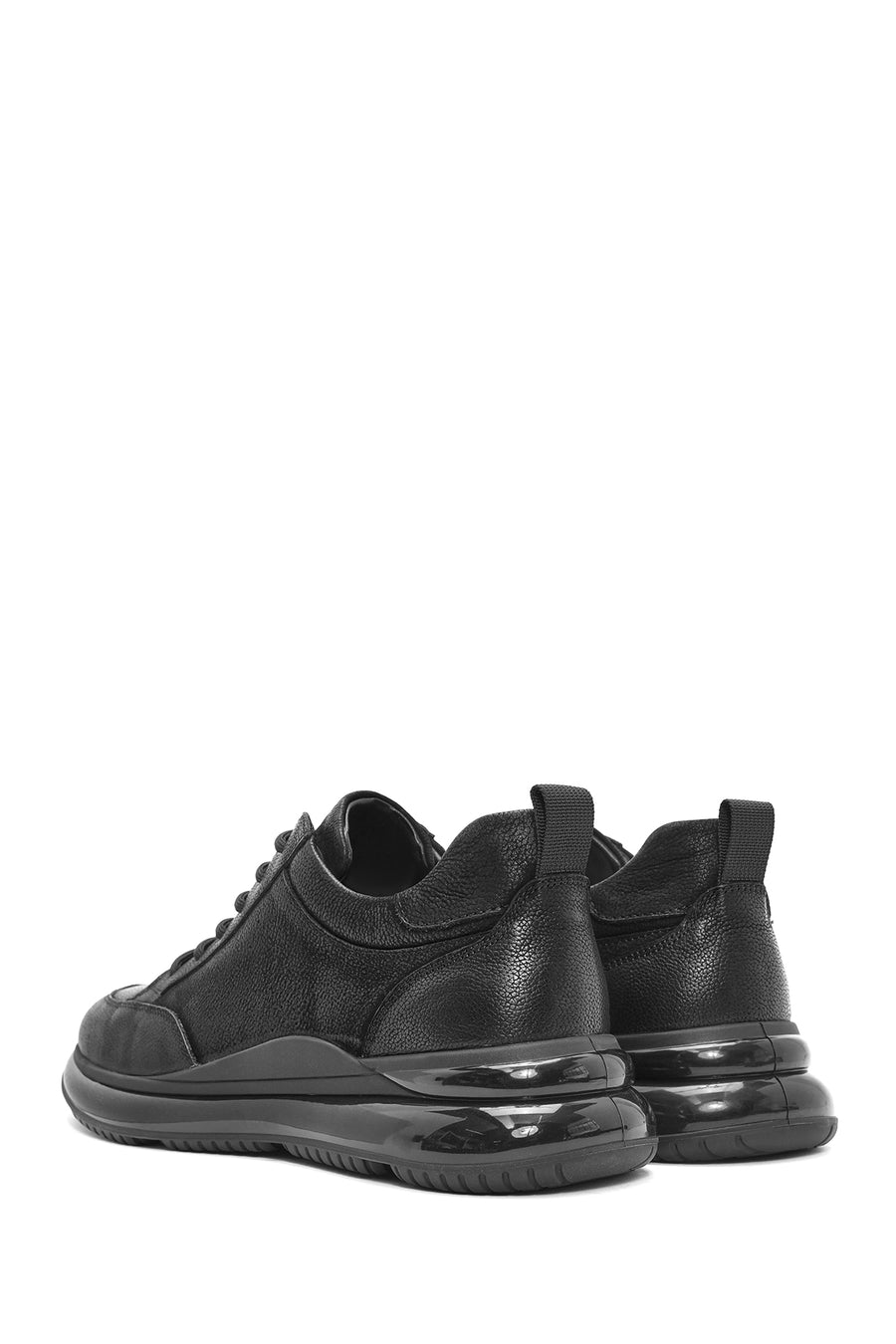 Erkek Siyah Bağcıklı Nubuk Deri Sneaker