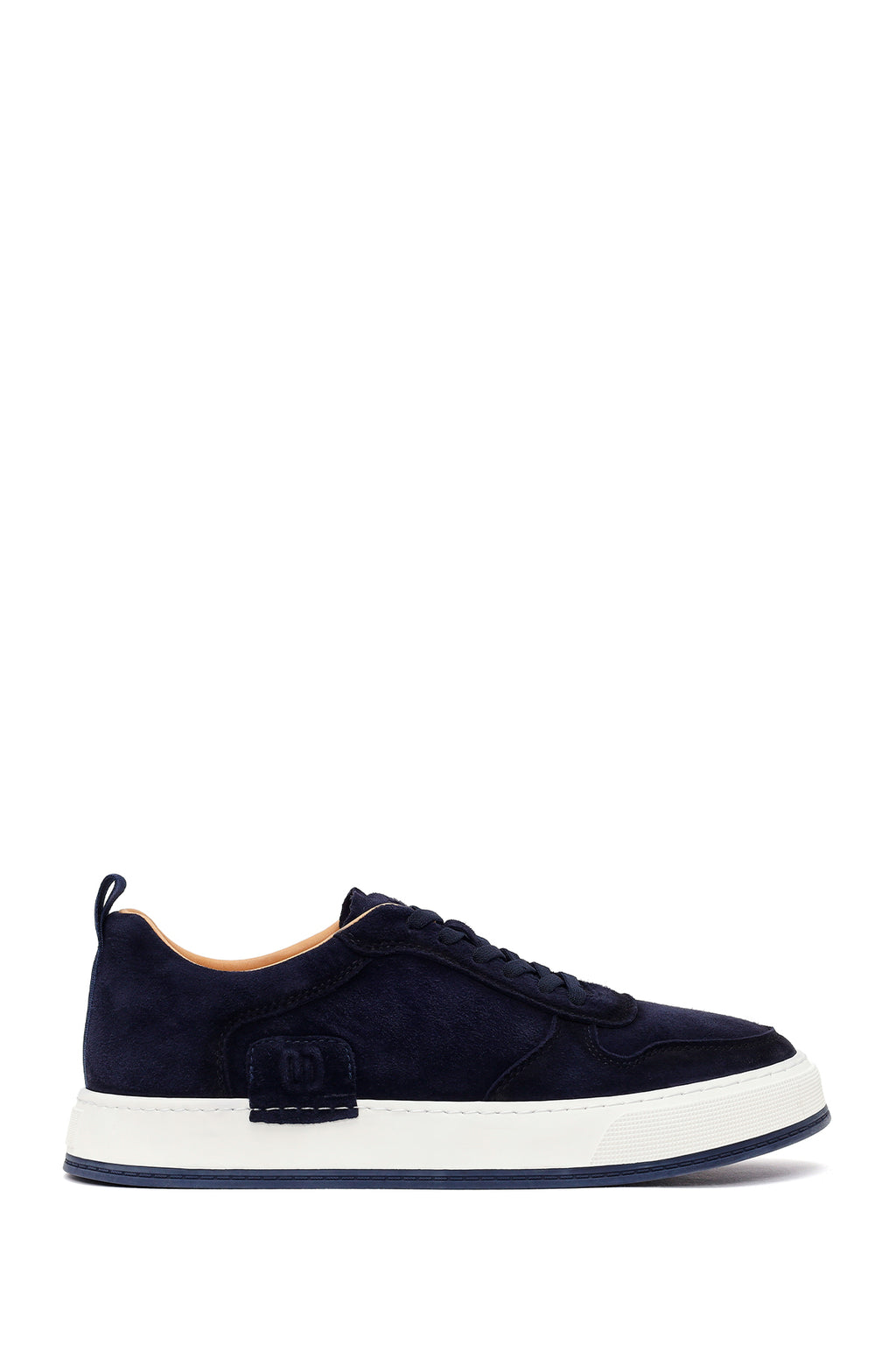 Erkek Lacivert Bağcıklı Kalın Tabanlı Süet Deri Sneaker