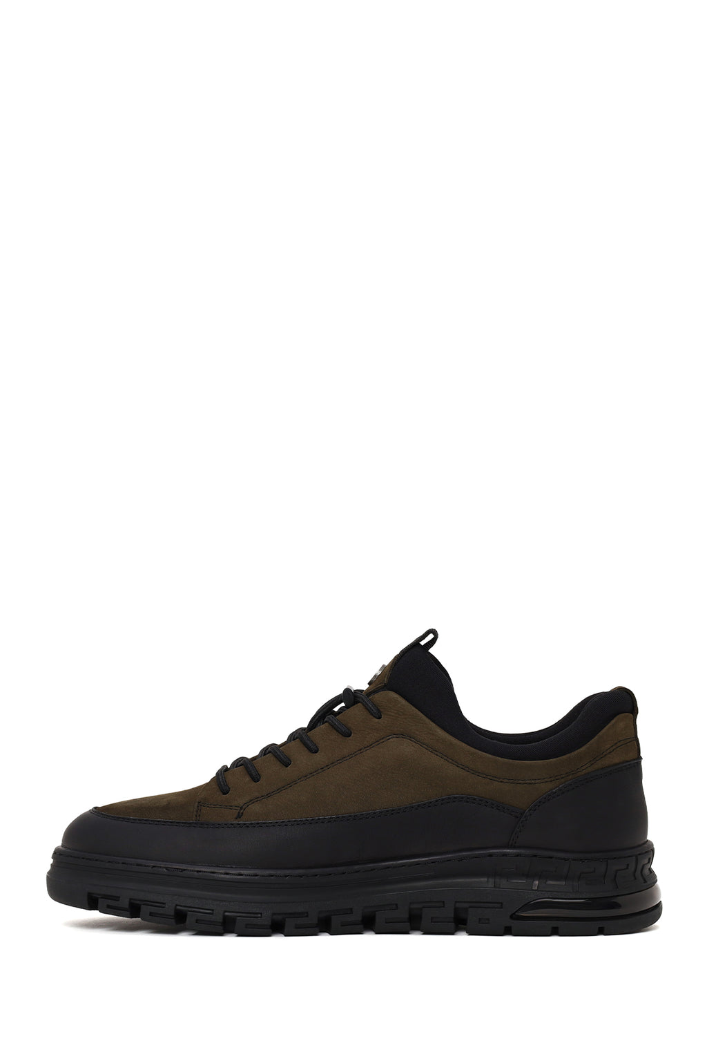 Erkek Haki Bağcıklı Nubuk Deri Sneaker