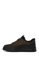 Erkek Haki Bağcıklı Nubuk Deri Sneaker | Derimod