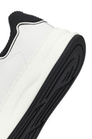 Men's White Lace-up Thick-Sole Leather Sneaker | Derimod