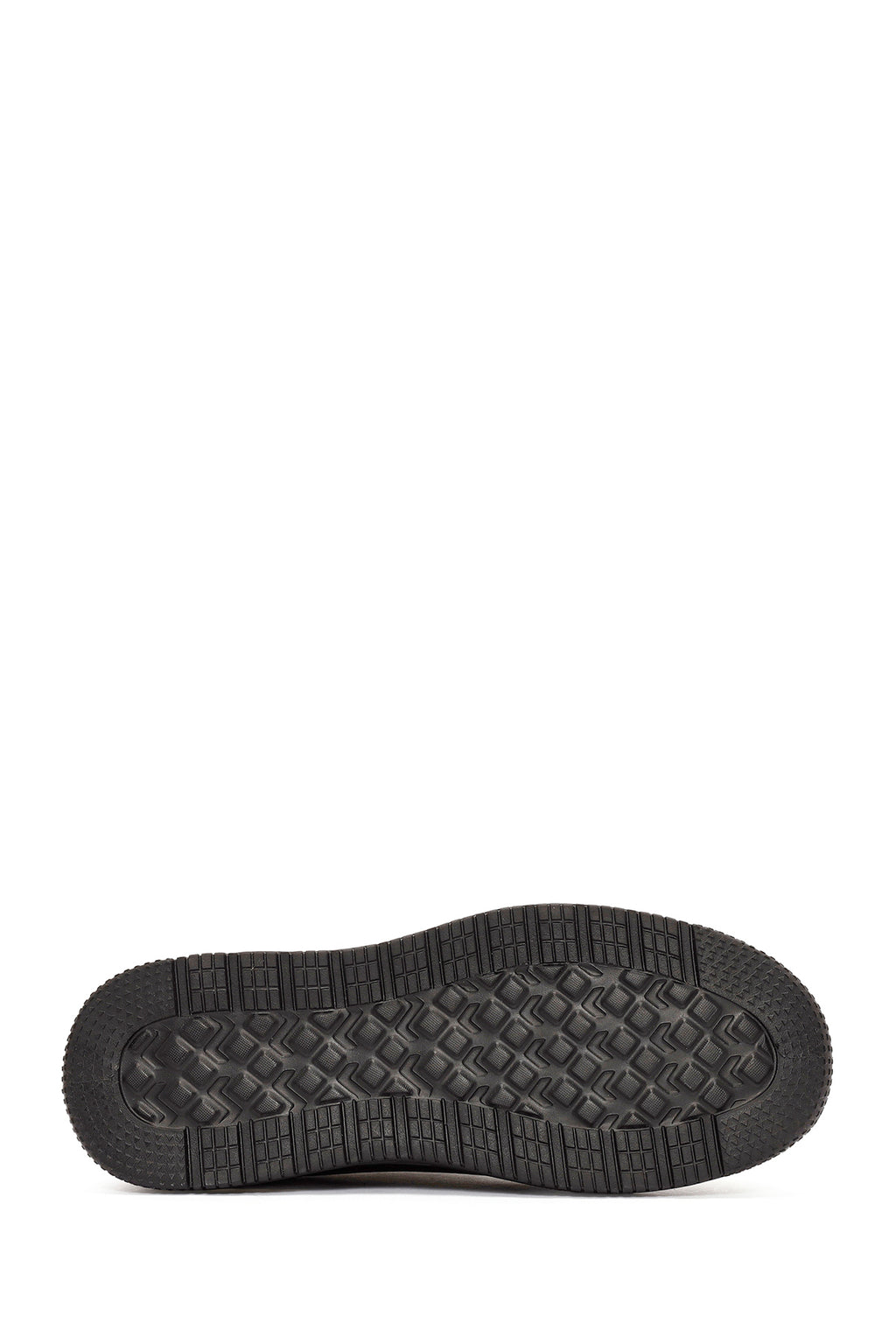 Erkek Siyah Bağcıklı Kalın Tabanlı Deri Sneaker