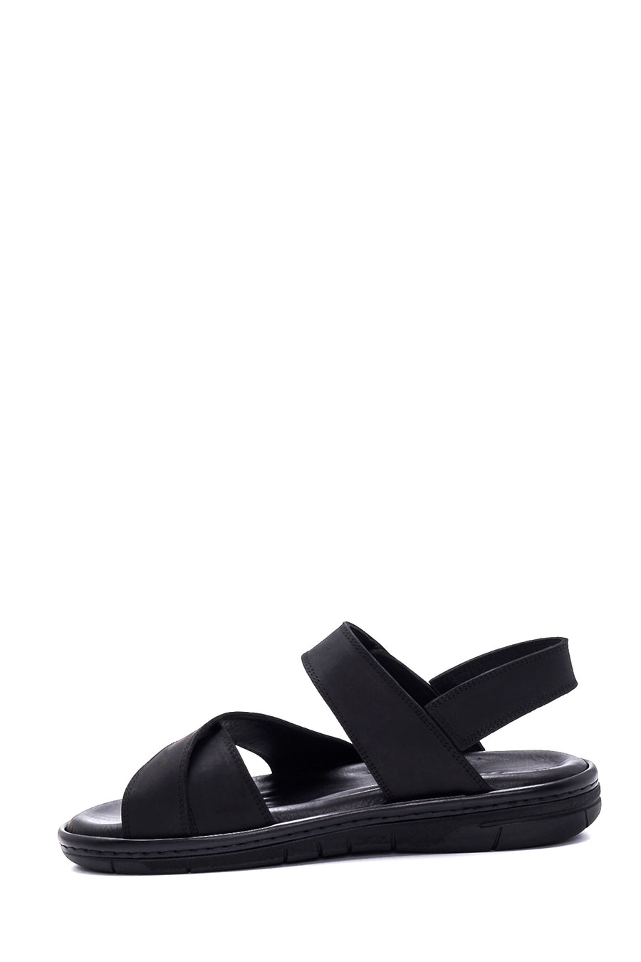 Men's Black Nubuck Leather Sandals