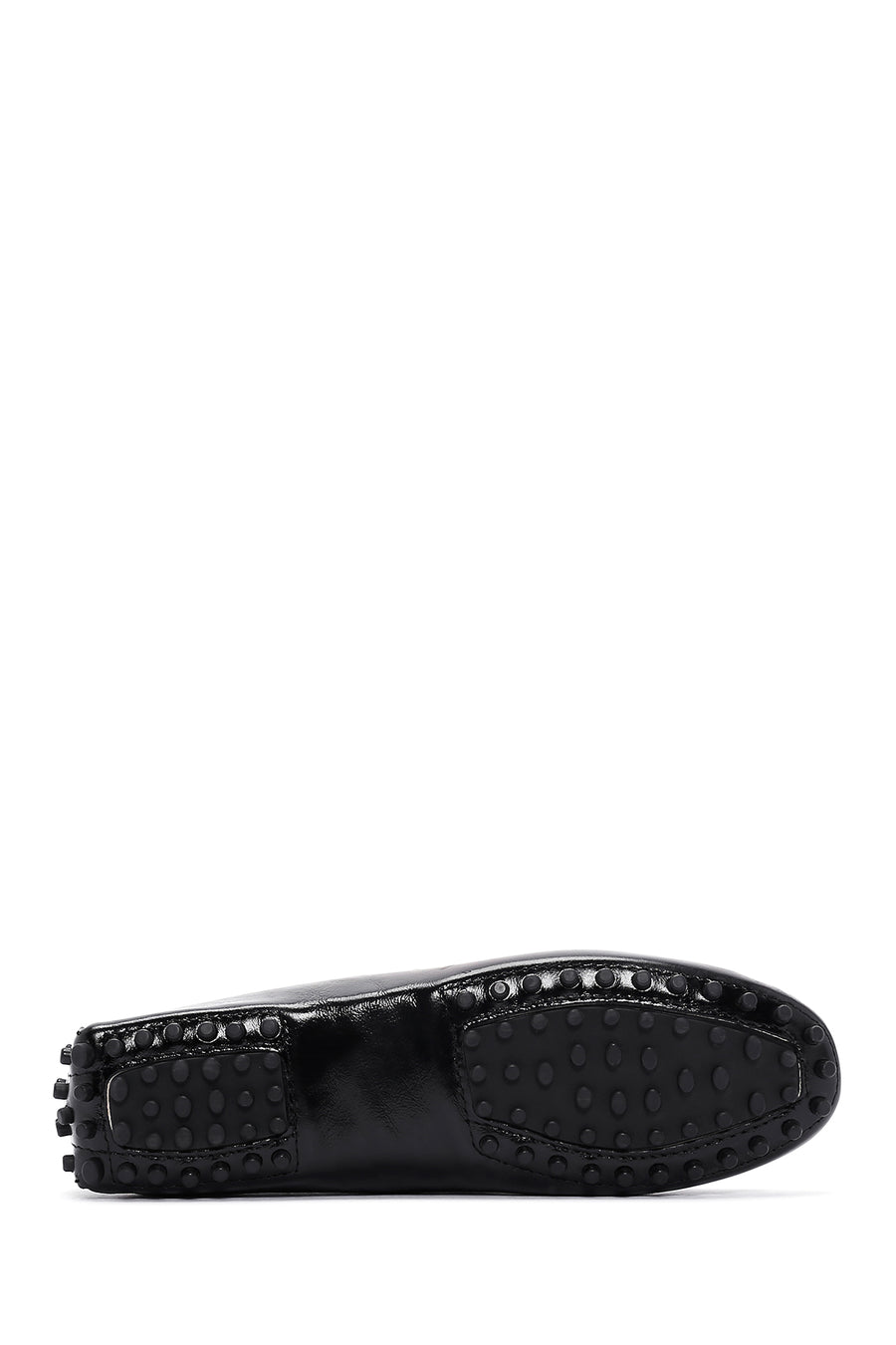 Women's Black Buckle Detailed Leather Loafer