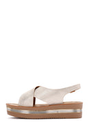 Women's Gold Chunky Sole Metallic Sandals | Derimod