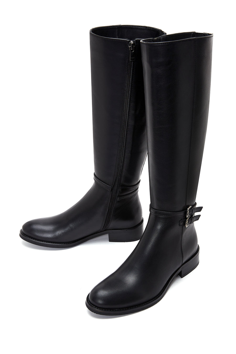 Women's Leather Zippered Boots
