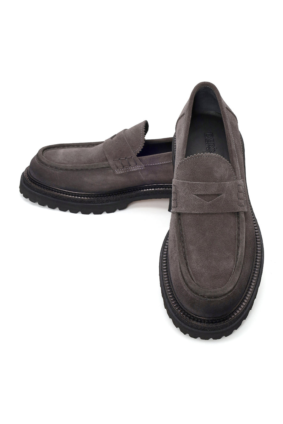 Male Gray Suede Loafers