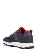 Geox Men's Navy Blue Terrestre Abx Lace-Up Leather Casual Sneaker | Derimod