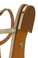 Woman Gold Metallic Toe-Post Sandal | Derimod