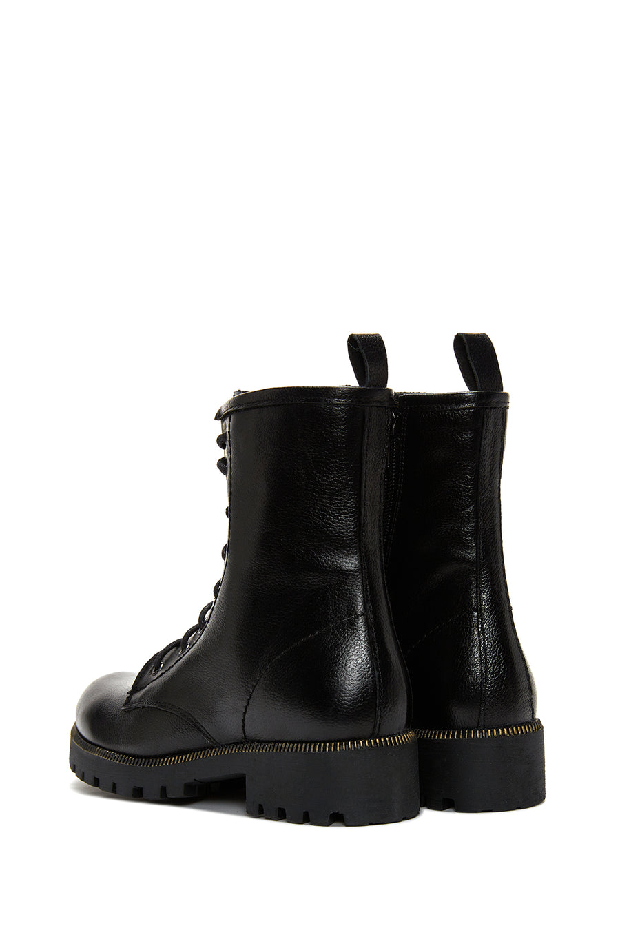 Women's Black Leather Zippered Boots