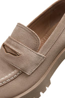 Kadın Bej Deri Süet Maskülen Loafer | Derimod