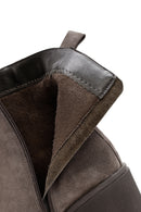Woman Mink Suede Zippered Heels Leather Boat | Derimod