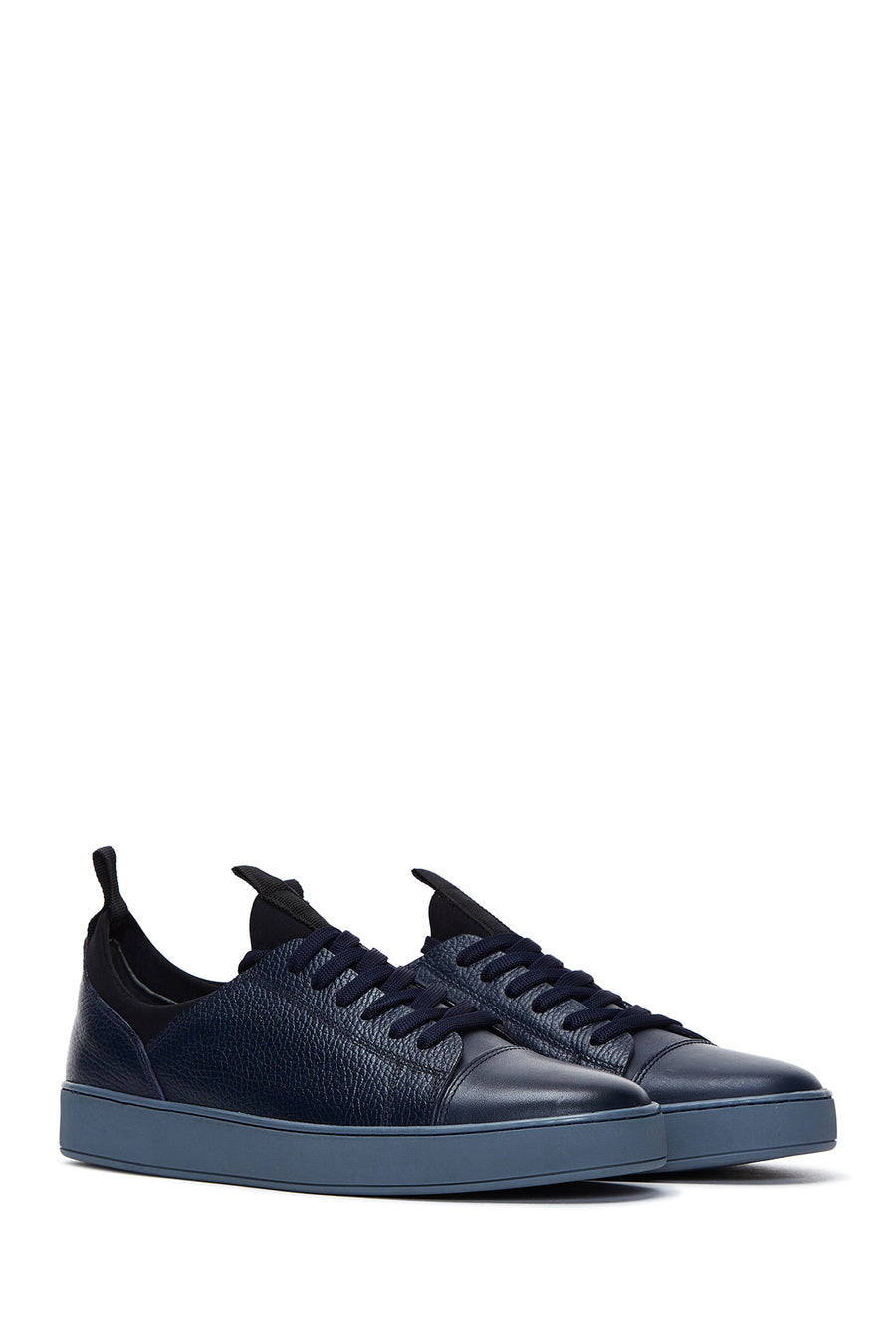 Erkek Lacivert Deri Sneaker