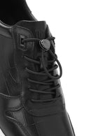 Erkek Siyah Bağcıklı Deri Casual Sneaker | Derimod