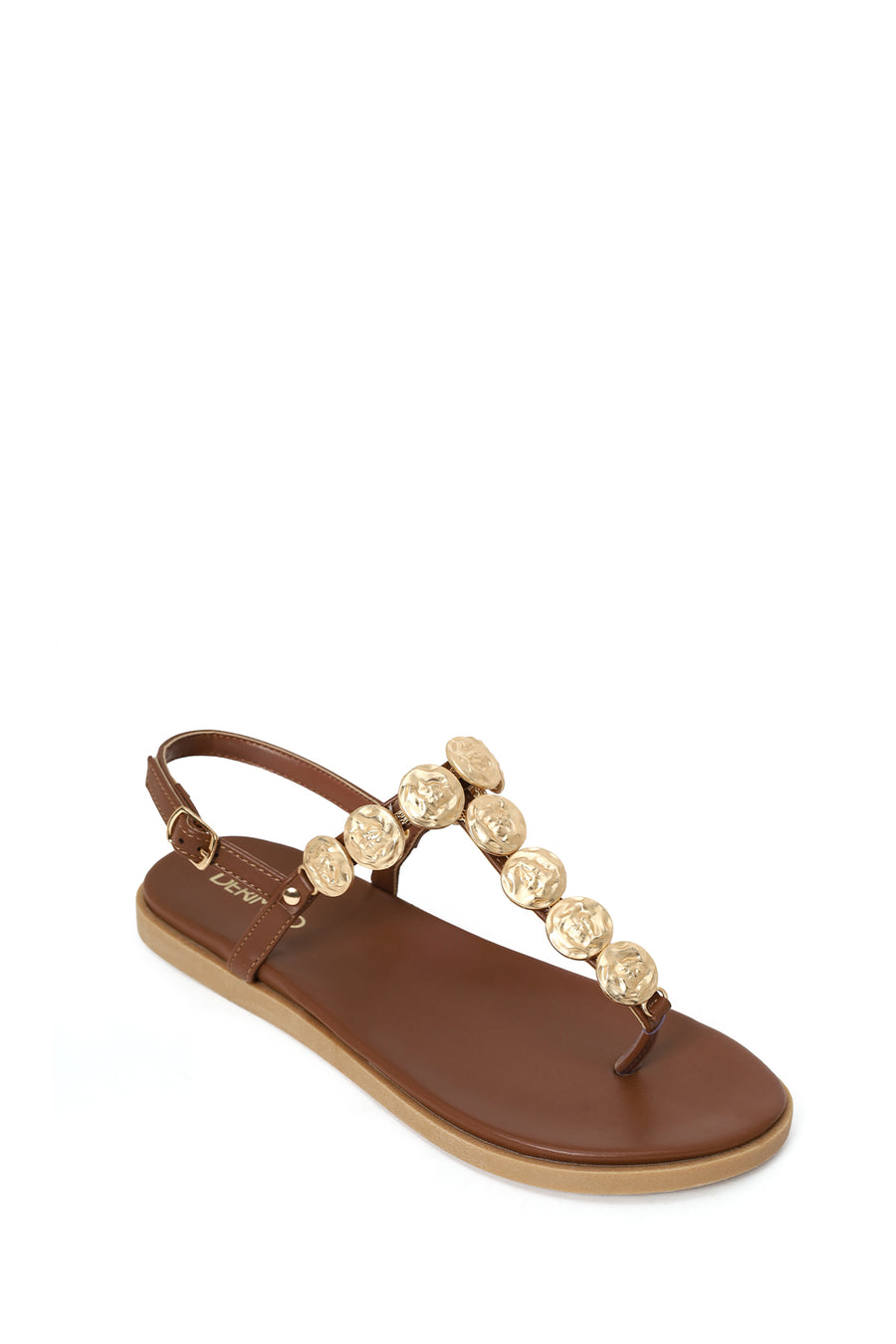 Woman Brown Buckled Flip-Flop Sandal