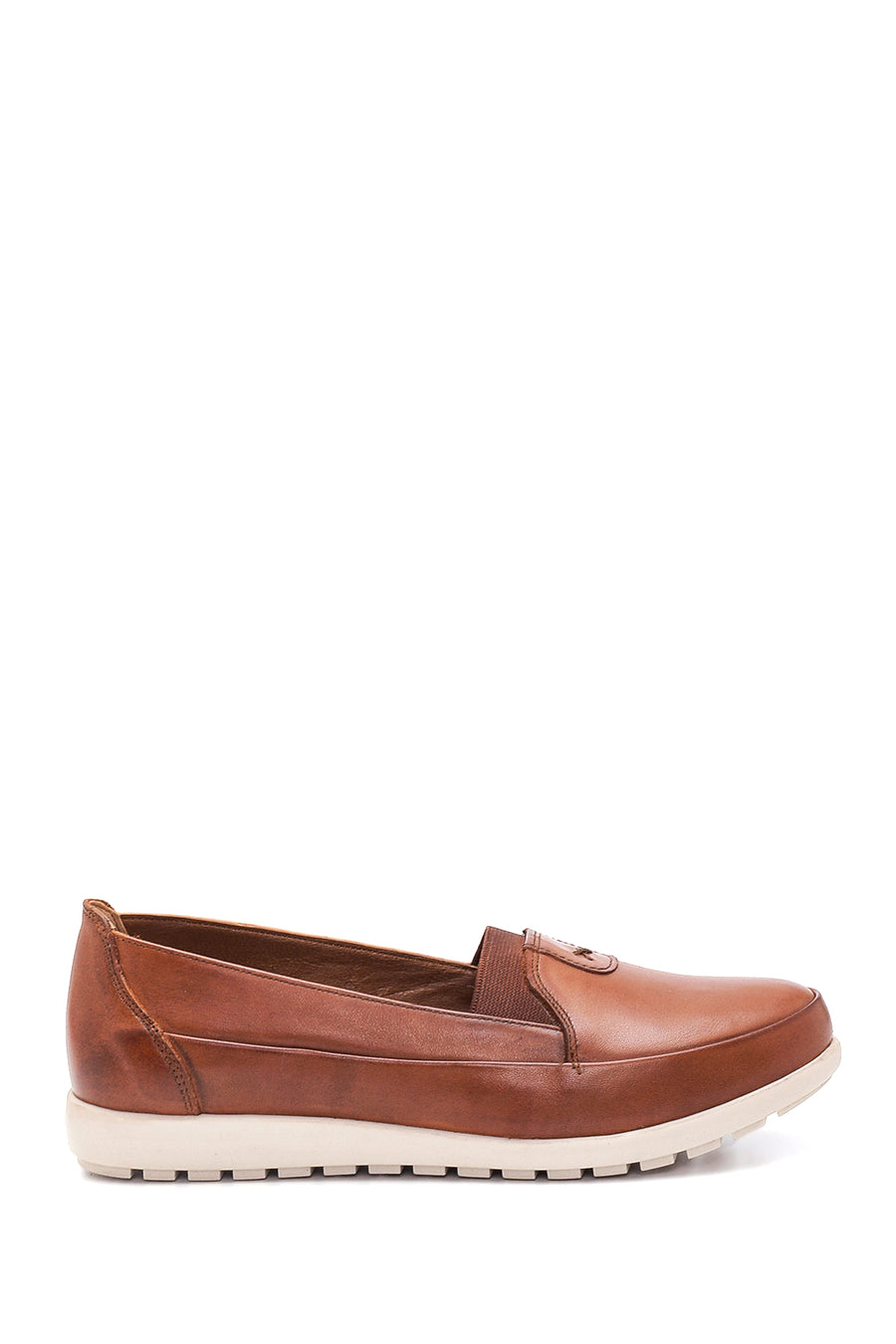 Women's Tan Leather Comfort Loafer 22SFD420418 | Derimod