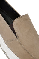 Erkek Vizon Nubuk Deri Comfort Loafer | Derimod