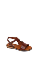 Women's Brown Buckle Leather Bodrum Sandals | Derimod