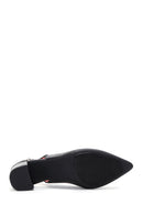 Derimod Gritti Women's Black Open Back Short Thick Heeled Leather Shoes | Derimod