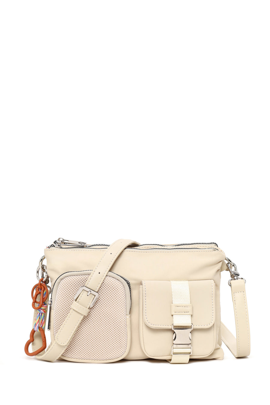 Woman Cream Long-Strap Fabric Crossbody Bag 26SBD24936F | Derimod