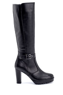 Women's Buckle Detailed Heeled Boots | Derimod