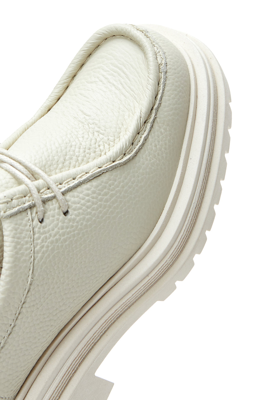 Women's Beige Leather Masculine Loafer