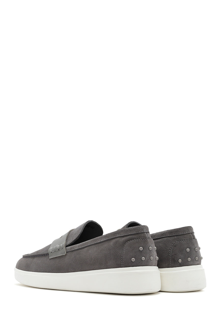 Men's Gray Thick Sole Suede Leather Casual Loafer