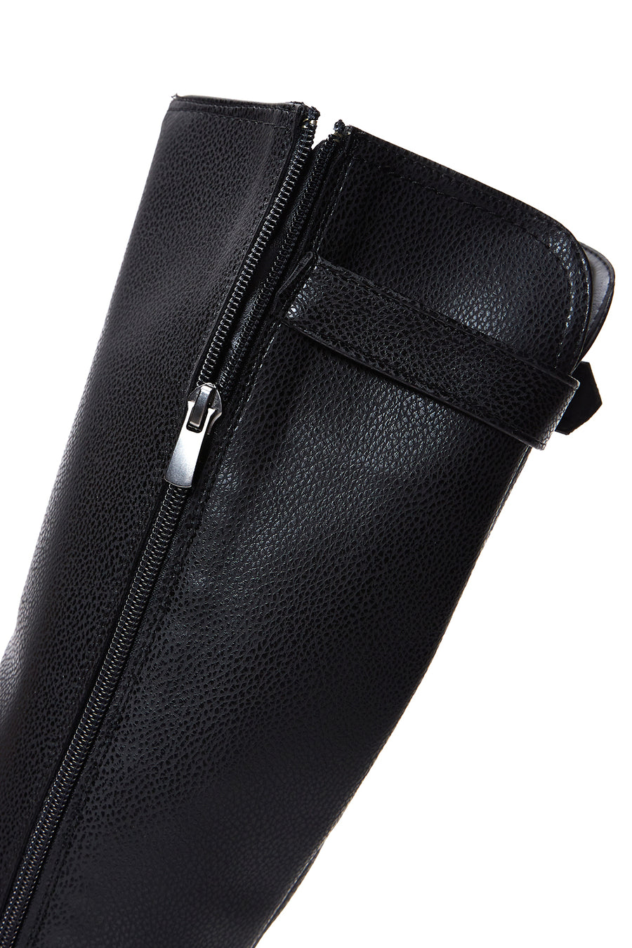 Women's Black Zippered Buckle Boots