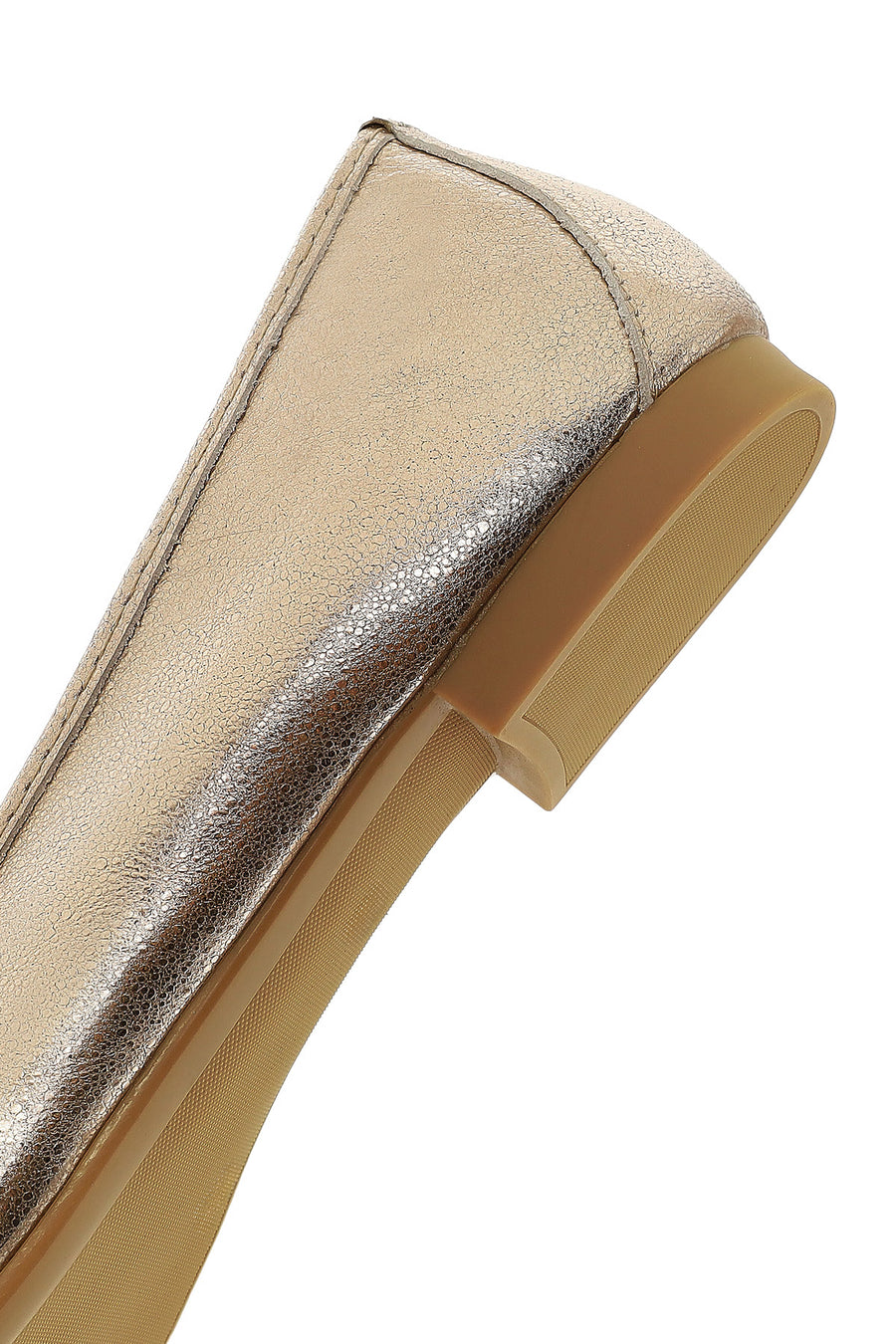 Women's Gold Metallic Leather Ballet Flat