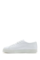 Erkek Beyaz Bağcıklı Deri Sneaker | Derimod