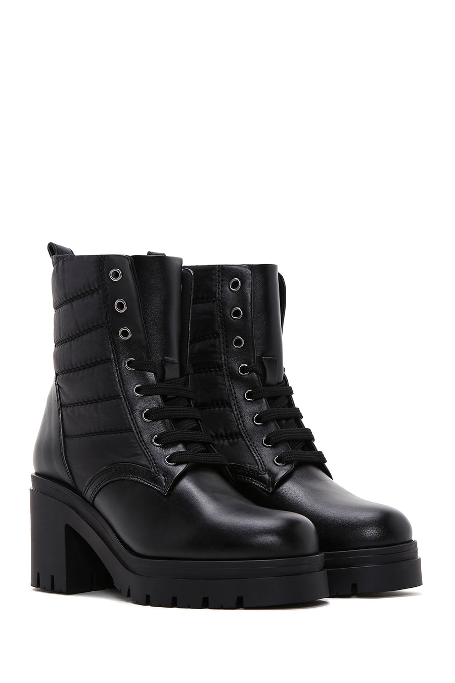Women's Black Thick Heeled Boots