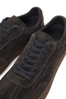 Male Anthracite Lace-up Thick-soled Suede Leather Sneaker | Derimod