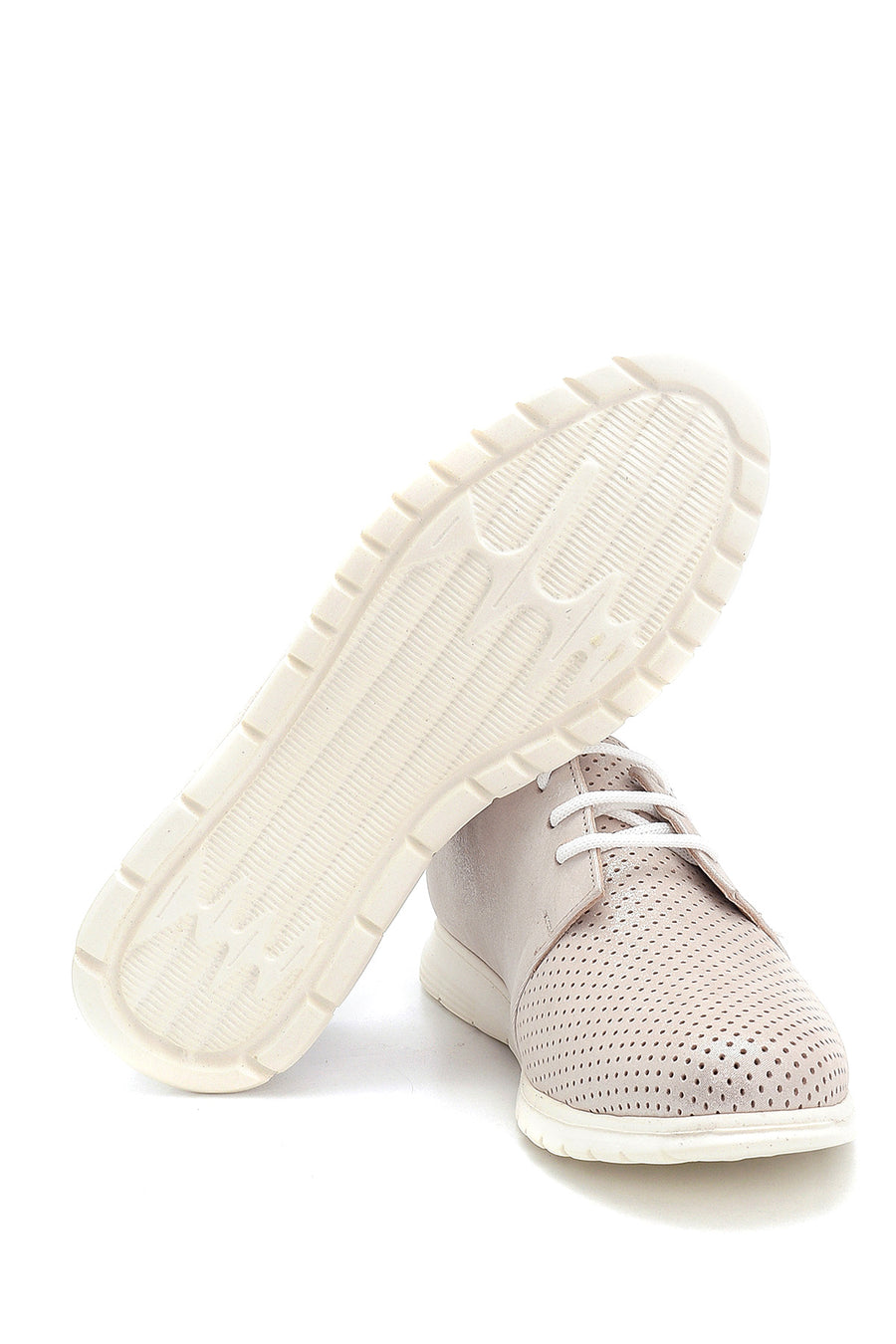 Women's Leather Glitter Detailed Shoes