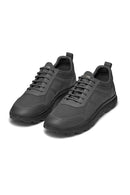 Geox Men's Grey Spherica Lace-Up Leather Sneakers | Derimod