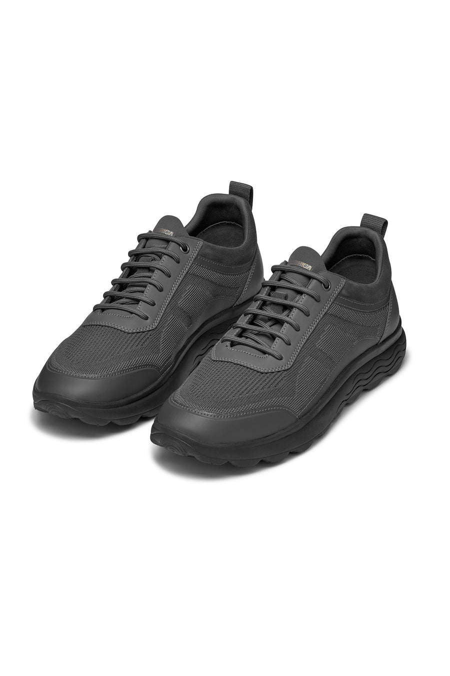 Geox Men's Grey Spherica Lace-Up Leather Sneakers