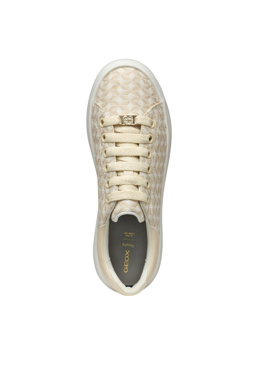 Geox Kadın Bej Spherica Ec4.1 Bağcıklı Desenli Kalın Tabanlı Sneaker