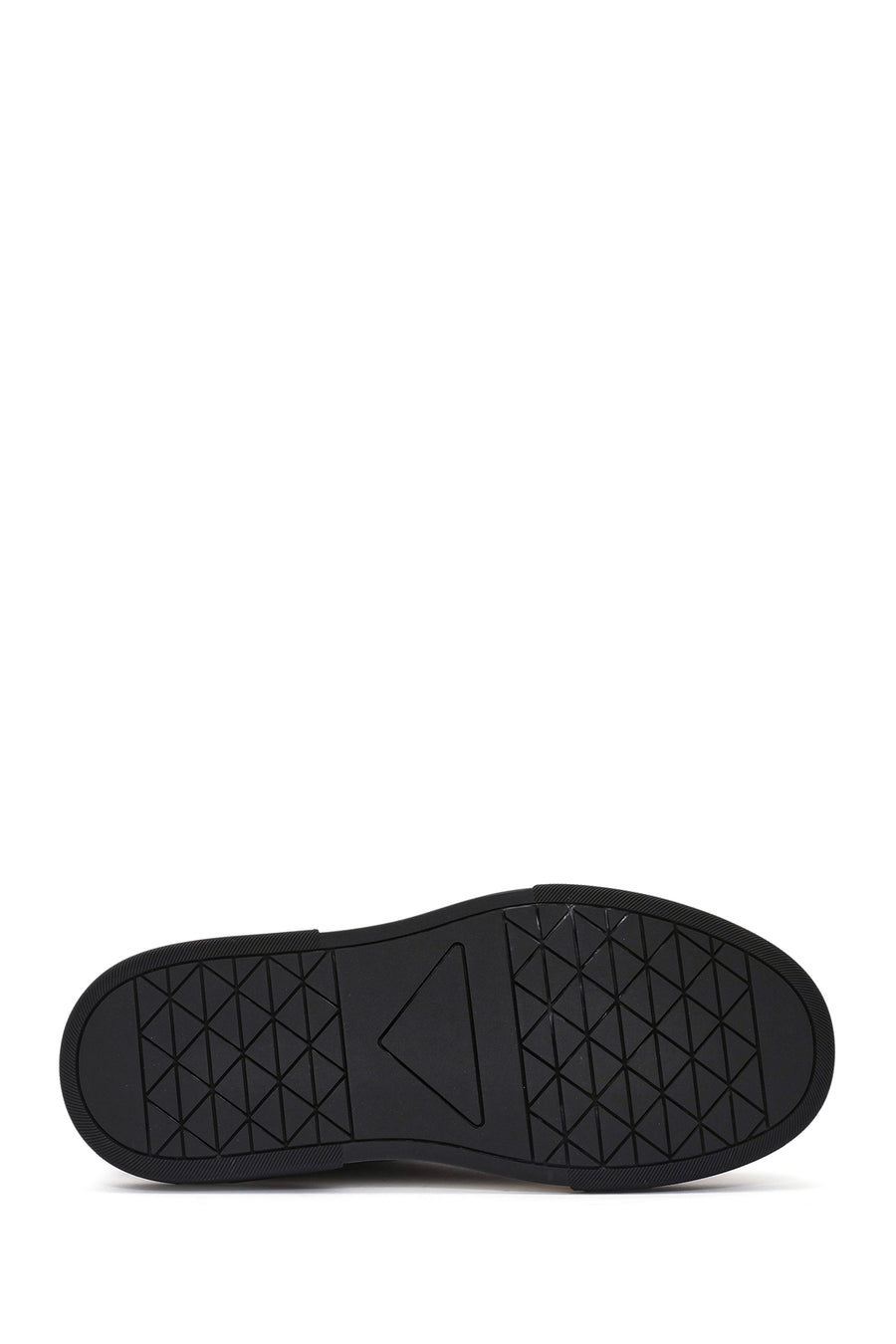 Erkek Siyah Bağcıklı Kalın Tabanlı Deri Sneaker