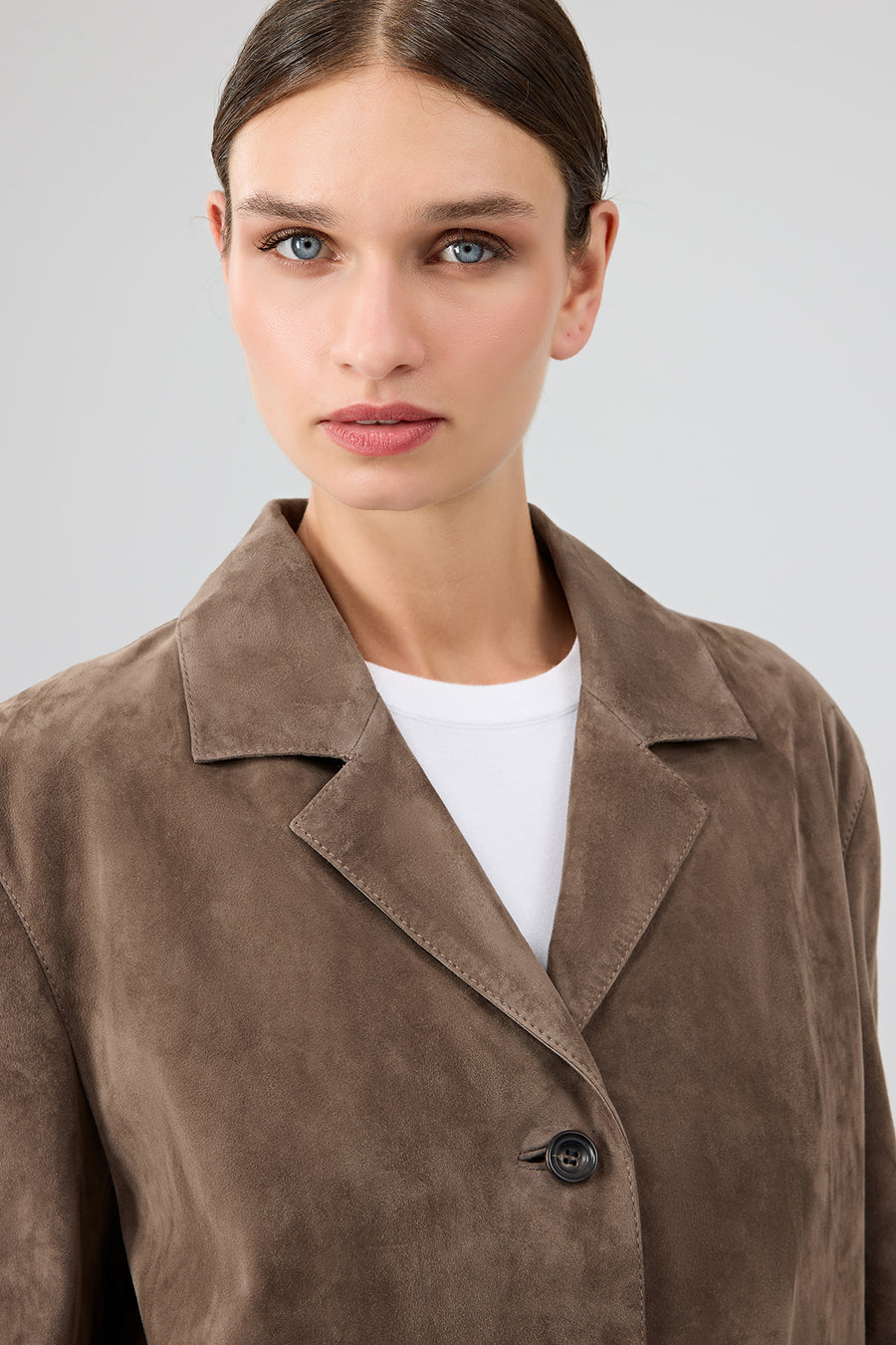 Gloria Women's Mink Oversize Suede Leather Jacket