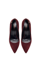 Kadın Bordo İnce Topuklu Süet Deri Stiletto | Derimod