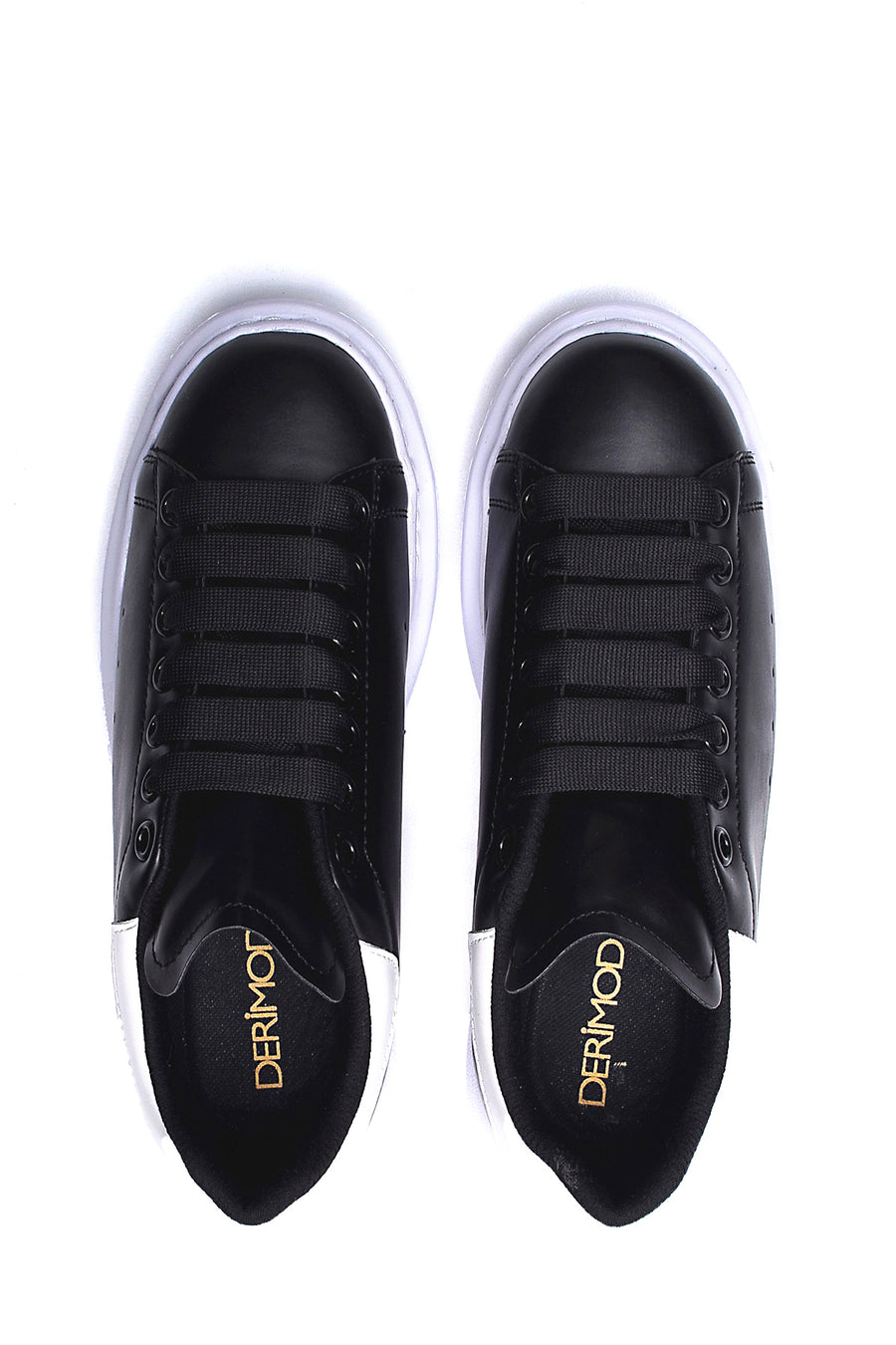 Kadın Beyaz Siyah Kalın Tabanlı Sneaker
