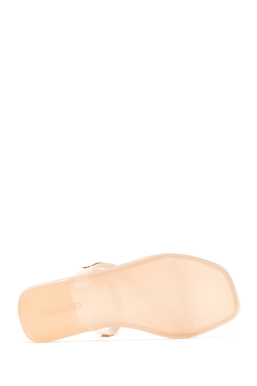 Women's Pink Jelly Transparent Stone Flat Slippers